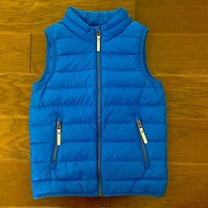 Hanna Andersson blue super light down vest.  Barely worn!